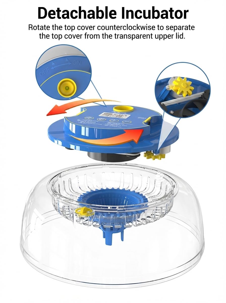 Incubadora Automática de 18 Huevos con Volteo, Monitor de Humedad y Ovoscopio – Para Pollos, Patos y Codornices