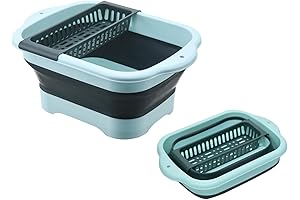 Space-Saving Foldable Dish Basin with Drain Plug