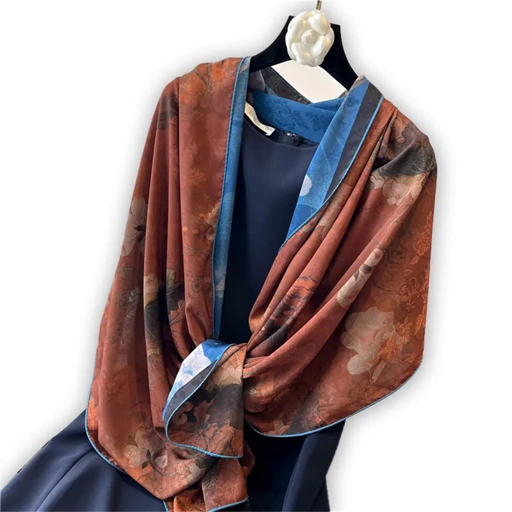 Foulard Long en Soie imprimé Face Foulard Femme Nouveau Foulard Foulard Femme Grand Foulard châle
