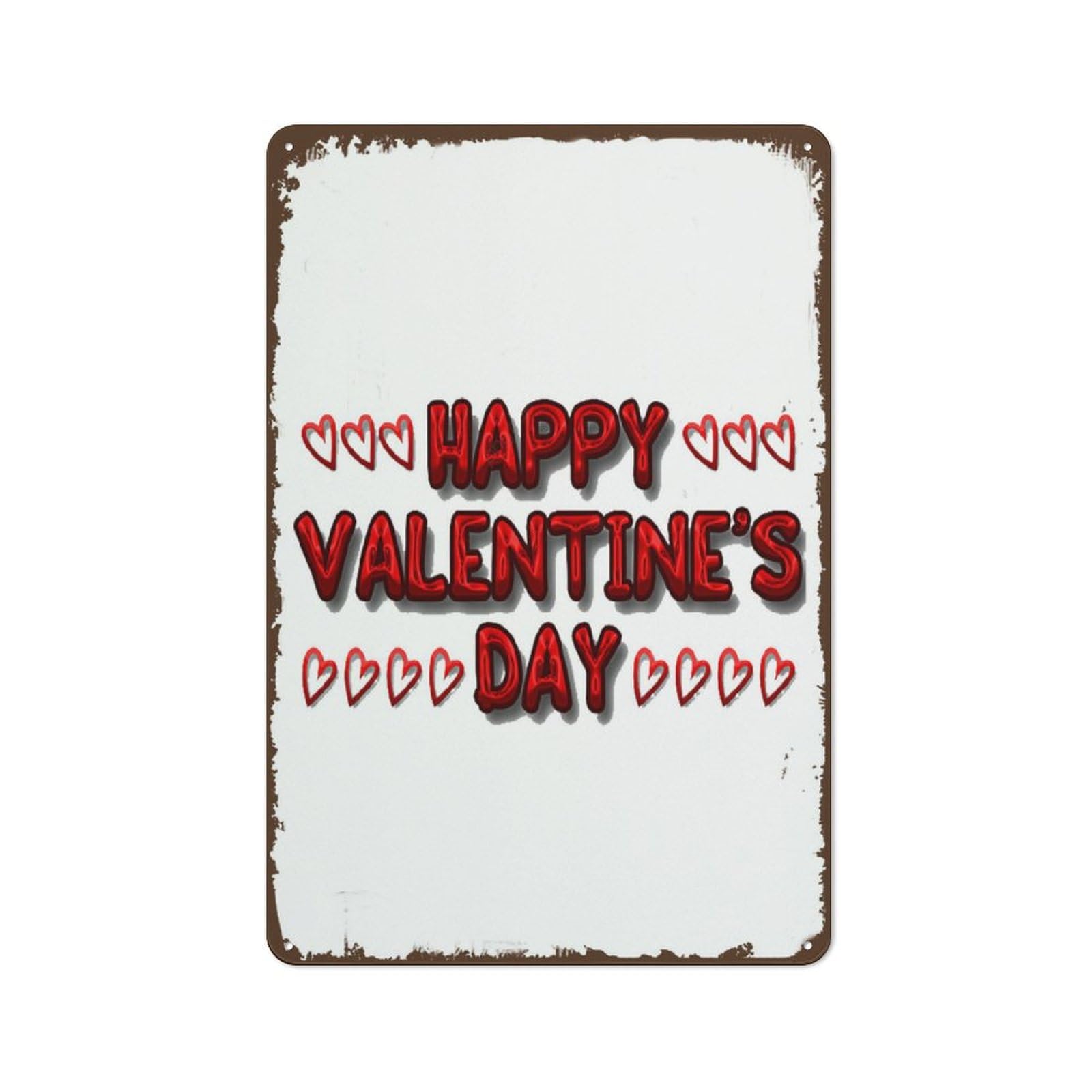 peiyeety Holiday Happy Valentine's DayRed Vintage Metal Tin Sign Happy Valentine's Day Decorations Door Sign Funny Novelty Rustic Farmhouse Garden Home Decor Wall Art Tin Signs 8"x12"