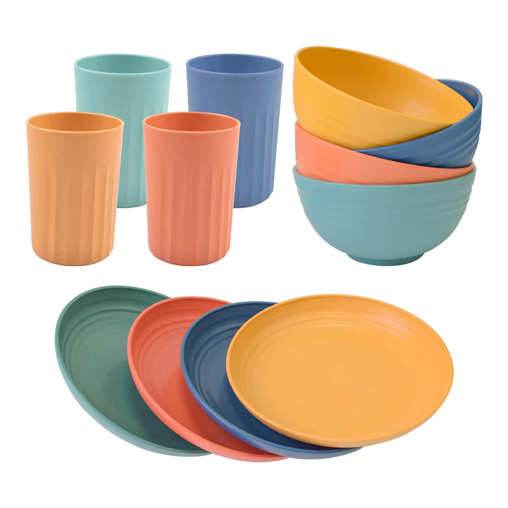 Set Da Campeggio 4 Persone Piatti Plastica Dura Hanmfei Set