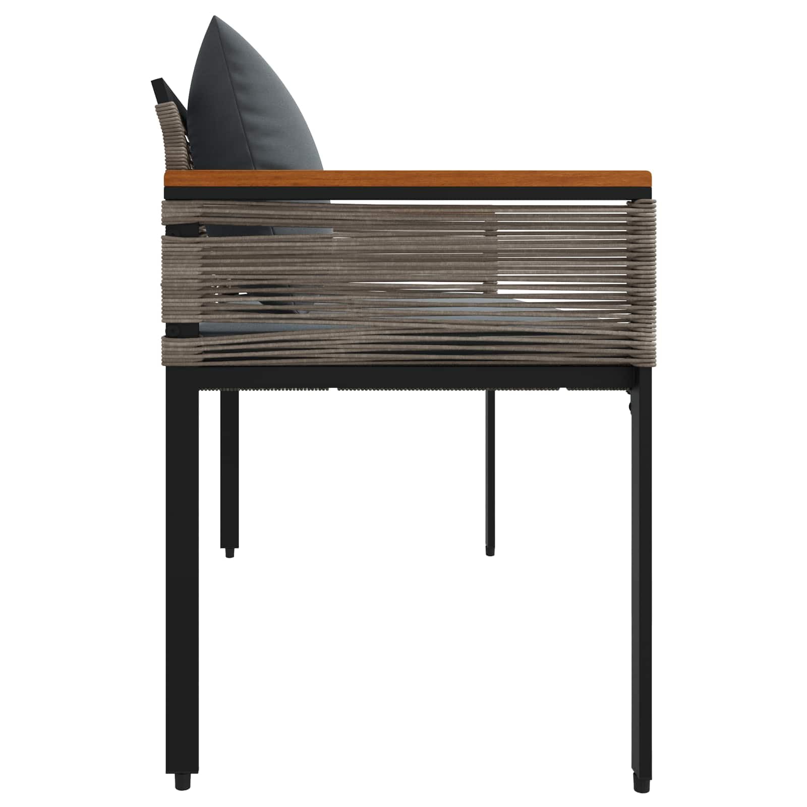 Ławka ogrodowa ciemnoszara 117 x 54 x 74,5 cm