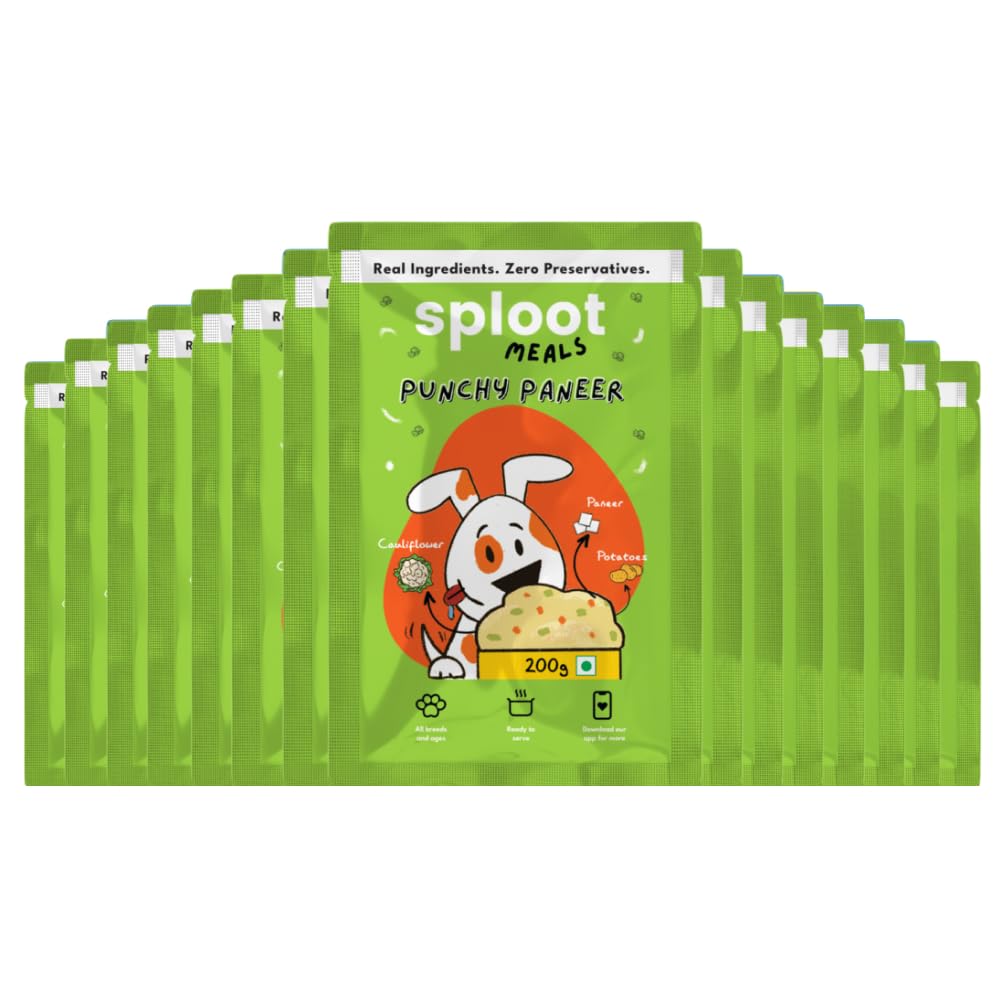 Sploot Natural Wet Dog Food - Punchy Paneer - Pet Food for Adult and Puppy Dogs - No Preservatives and Chemicals - Paneer and Millets - 200gms Each (Pack of 15) (B0BN8JSS4D) Amazon Price History, Amazon Price Tracker