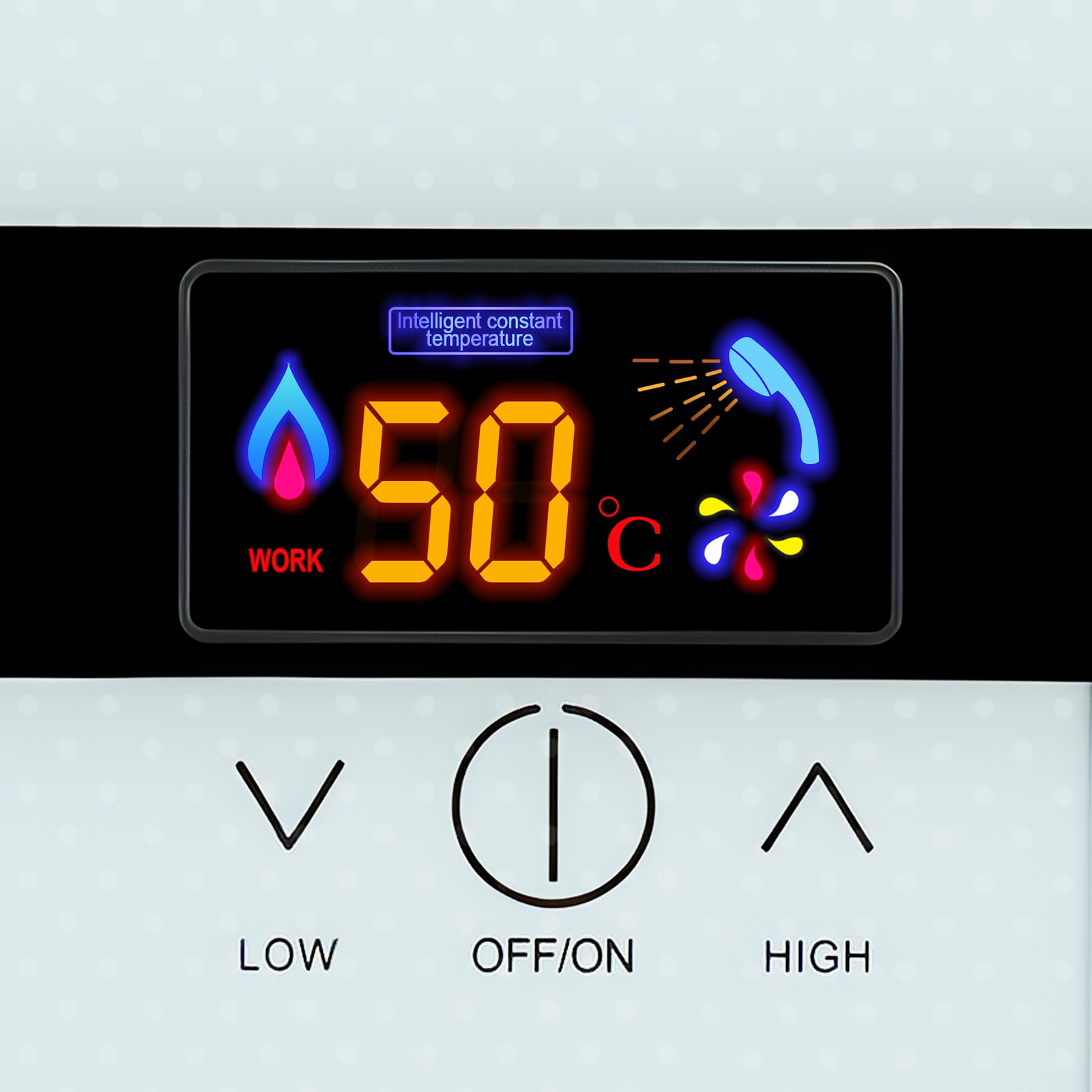Chauffe-eau électrique instantané avec douchette à main - Chauffe-eau électrique pour salle de bain douche - 18,6 x 5,7 x 27,7 cm - 6500 W - Blanc