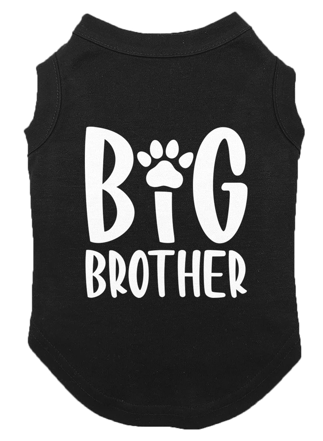 Big Brother Paw Print - Furry Sibling Bro Dog Shirt (Black, X-Small)