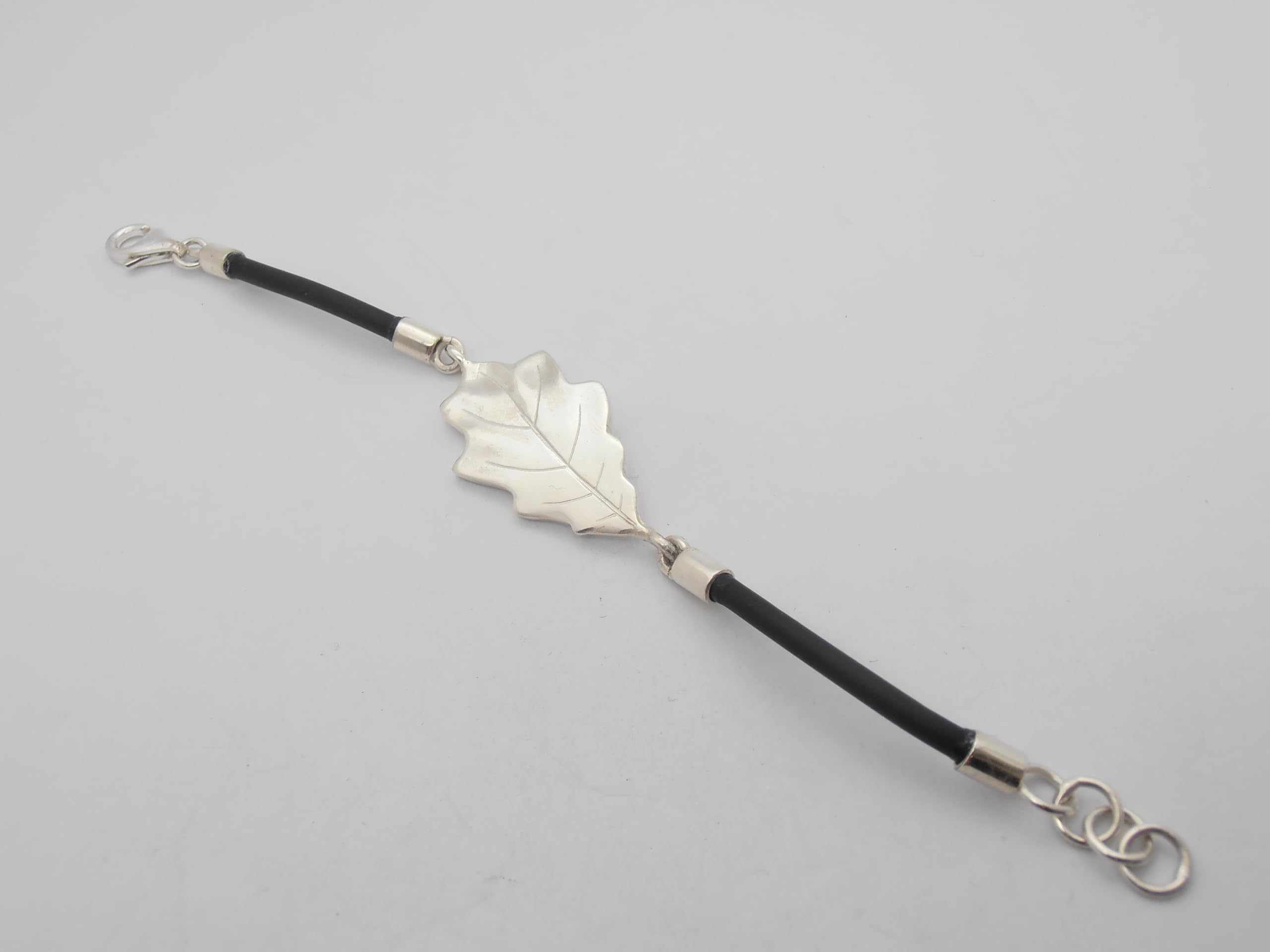 Quercia : Braccialetto in Argento 925 - Bracciale con Foglia Simbolo di Forza e Giustizia