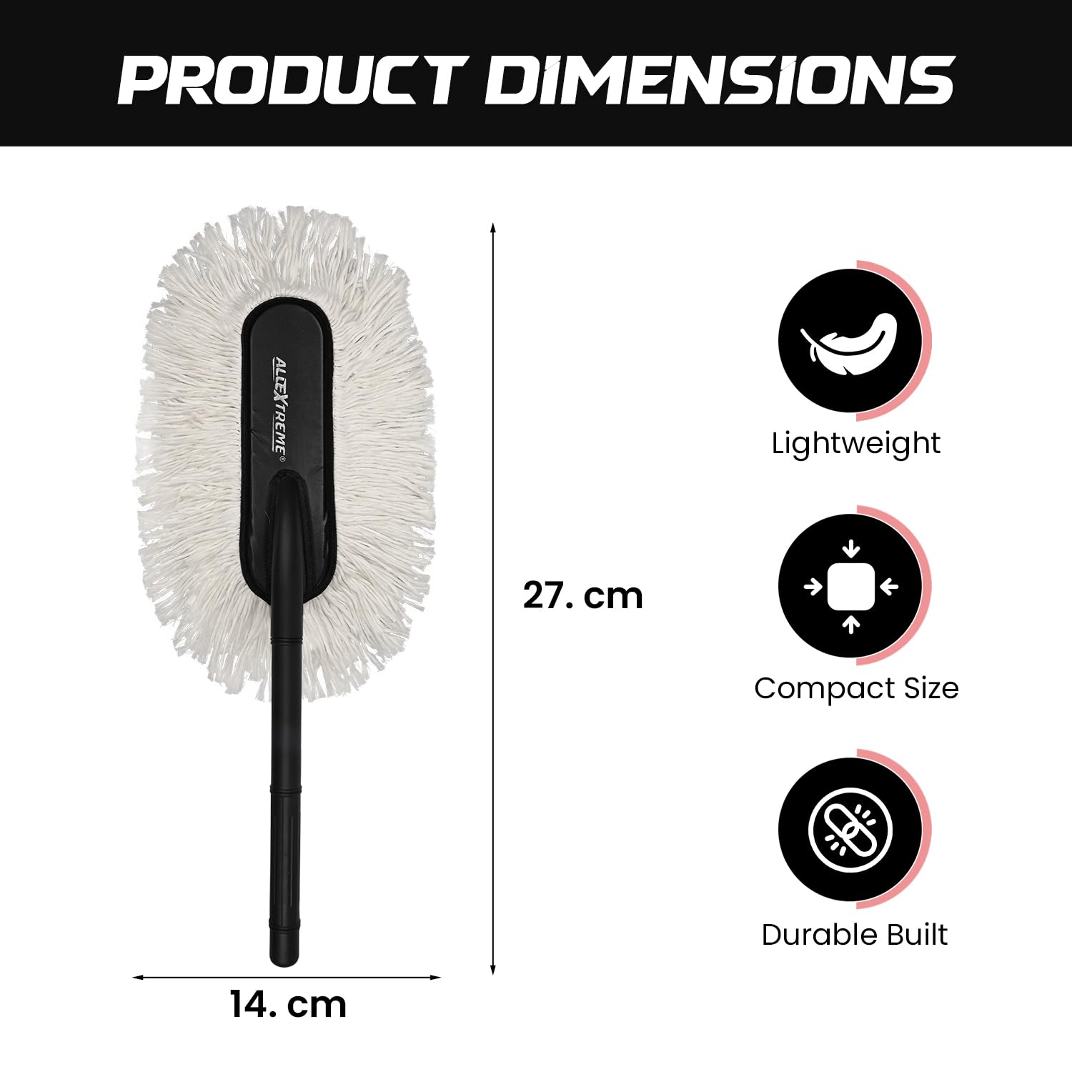 AllExtreme Car Duster with Extendable Long Reach Handle with Wax Microfiber Exterior Cleaning Tool Scratch Free Brush for Wet & Dry Use Polishing Washing Cars Bike Truck Home Office (Pack of 1) - Image 2 thumbnail