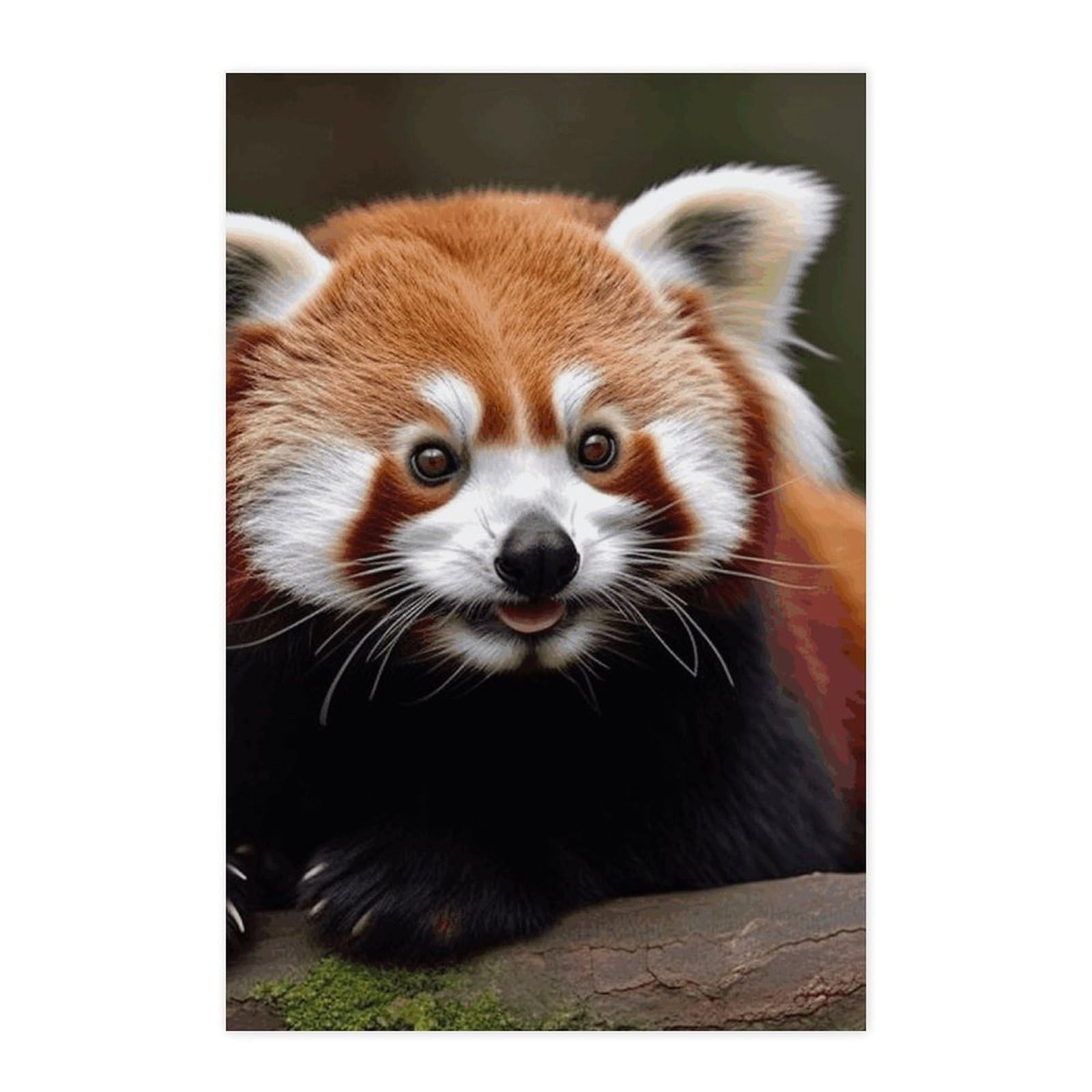 Impression panda rouge en affiches murales vintage pour une ambiance poétique