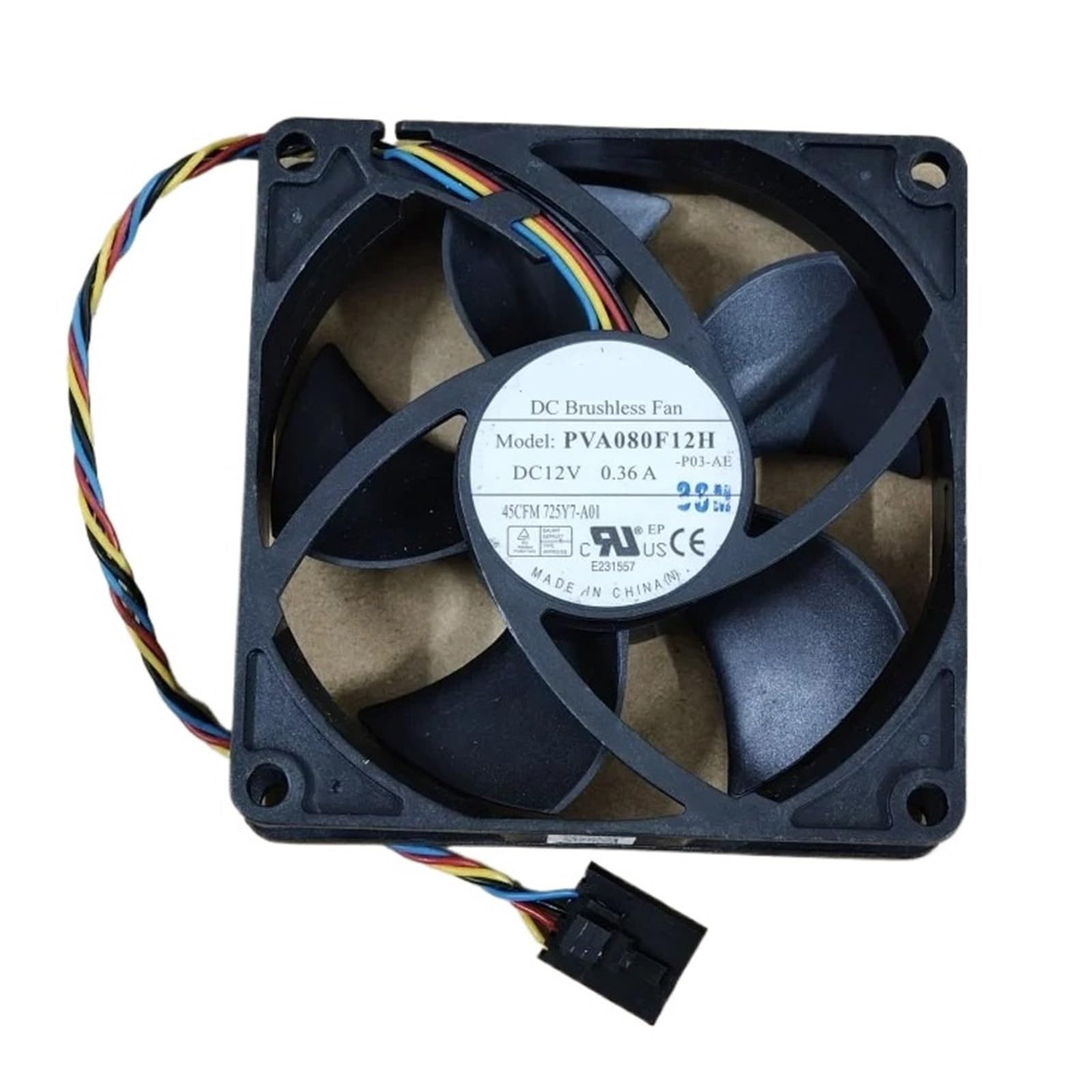 WESAWQGH PVA080F12H Cooling Fan 12VDC 0.36A 80x80x20mm 4-wire cooling fan