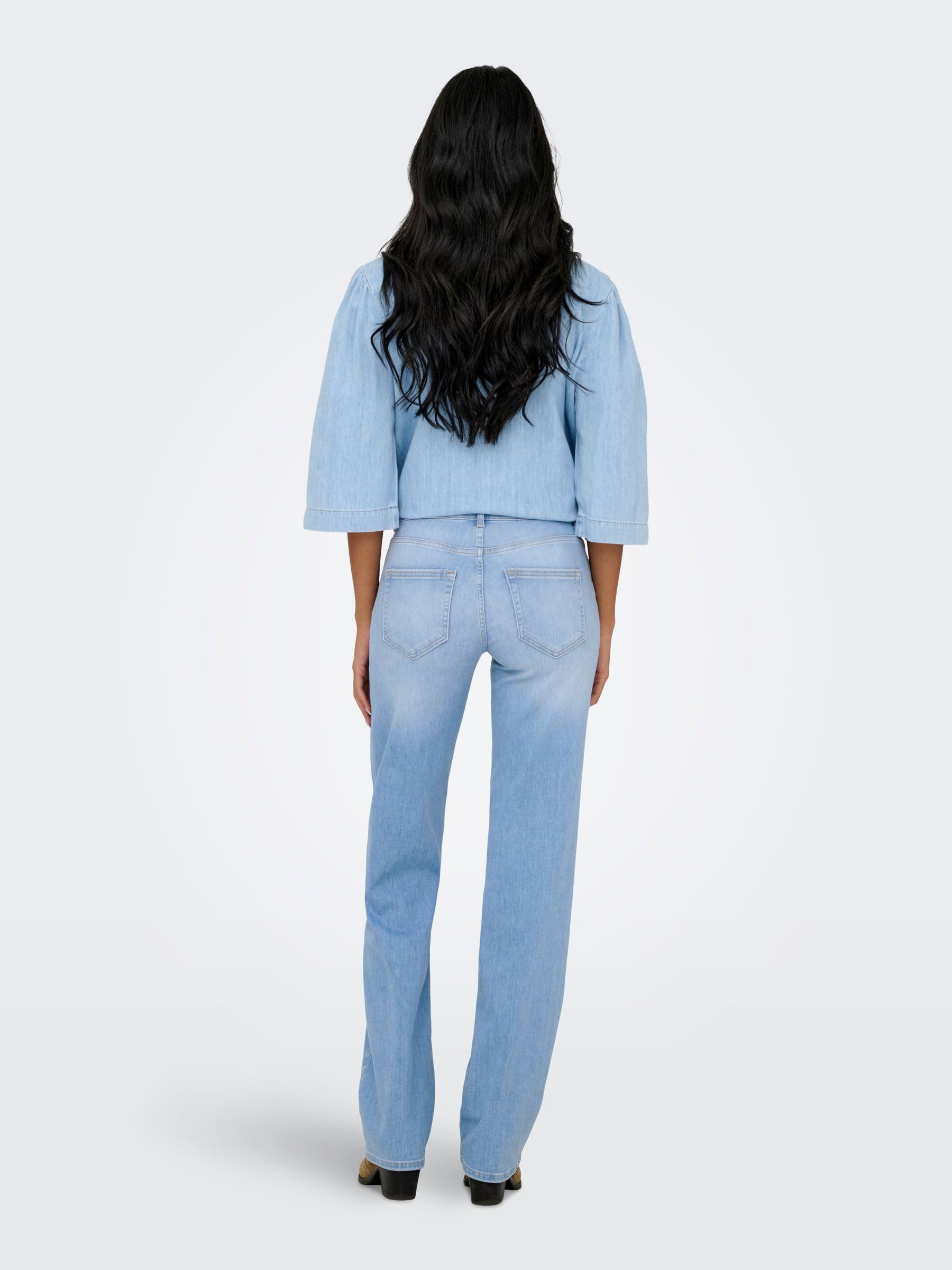 ONLY Female Straight-Fit Jeans ONLBLUSH Mittlere Taille Gerade geschnitten Jeans