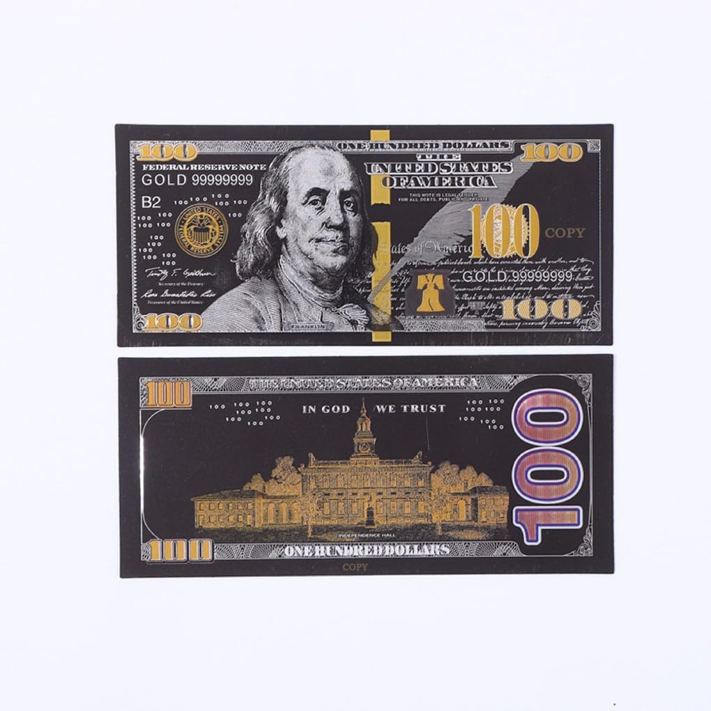 Amazon.co.jp: YIQILAFADA ブラックドル札 5枚 100ドル札 パーティー