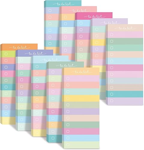 Censen Paquete de 10 500 hojas de lista de tareas pendientes diarias, bloc de notas con 50 hojas cada bloc de notas sin fecha, bloque de notas de