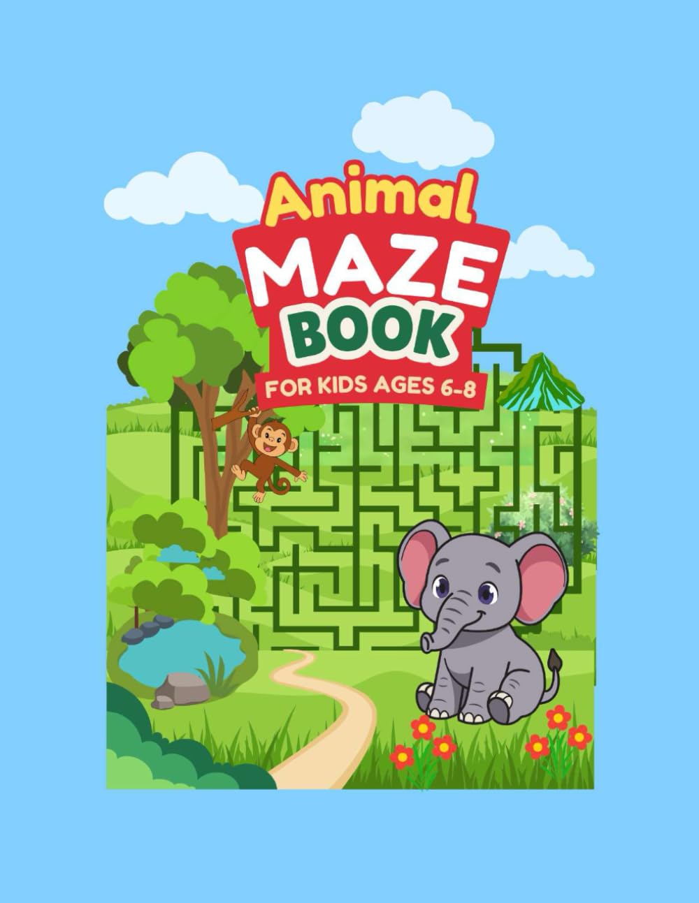 Animal Maze Book for Kids Ages 6-8