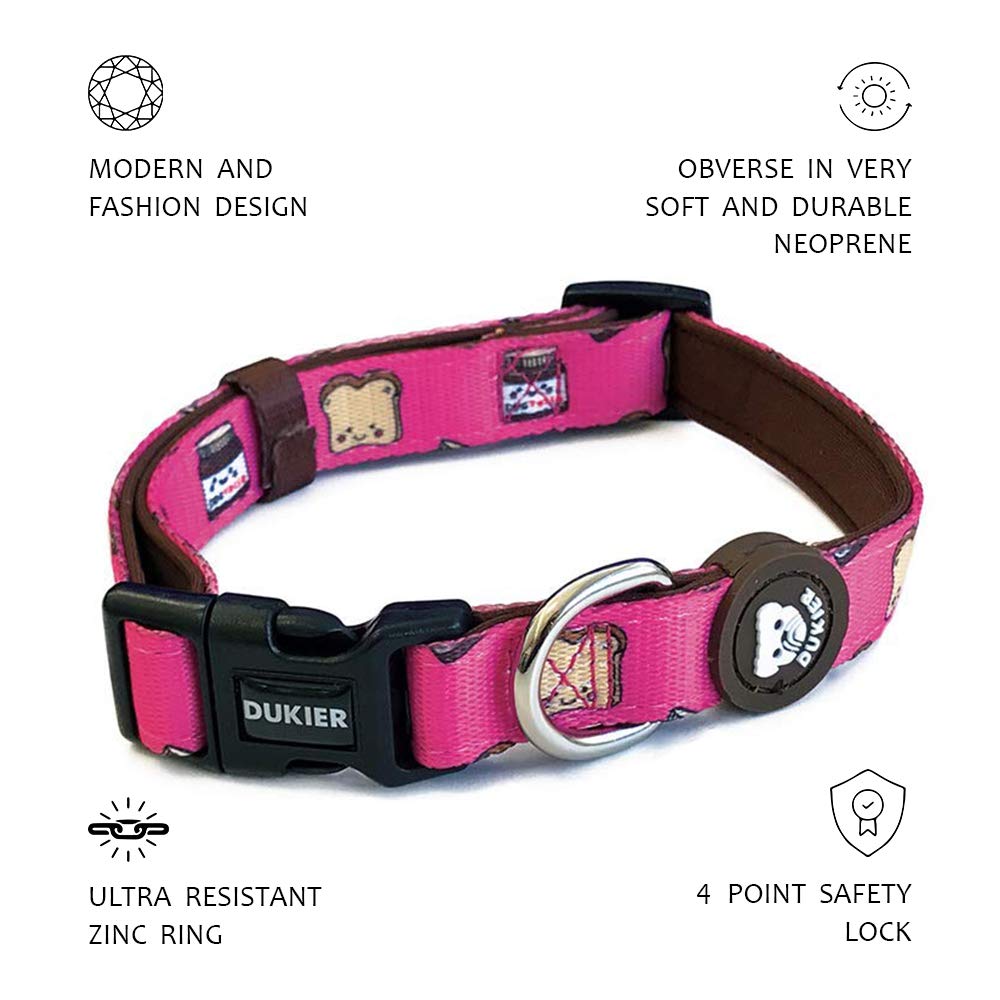 DUKIER - Dog Collar, Adjustable and Adjustable Dog Collar, Neoprene Pet Accessory, Sturdy, Dogtella Design, Size S - Image 2
