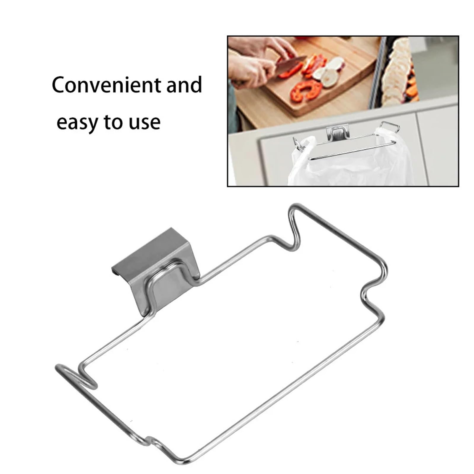 2 uds Estante for Bolsas de Basura, for Cocina, Puerta Armario Acero Inoxidable, Soporte for Almacenamiento, for para Bolsas