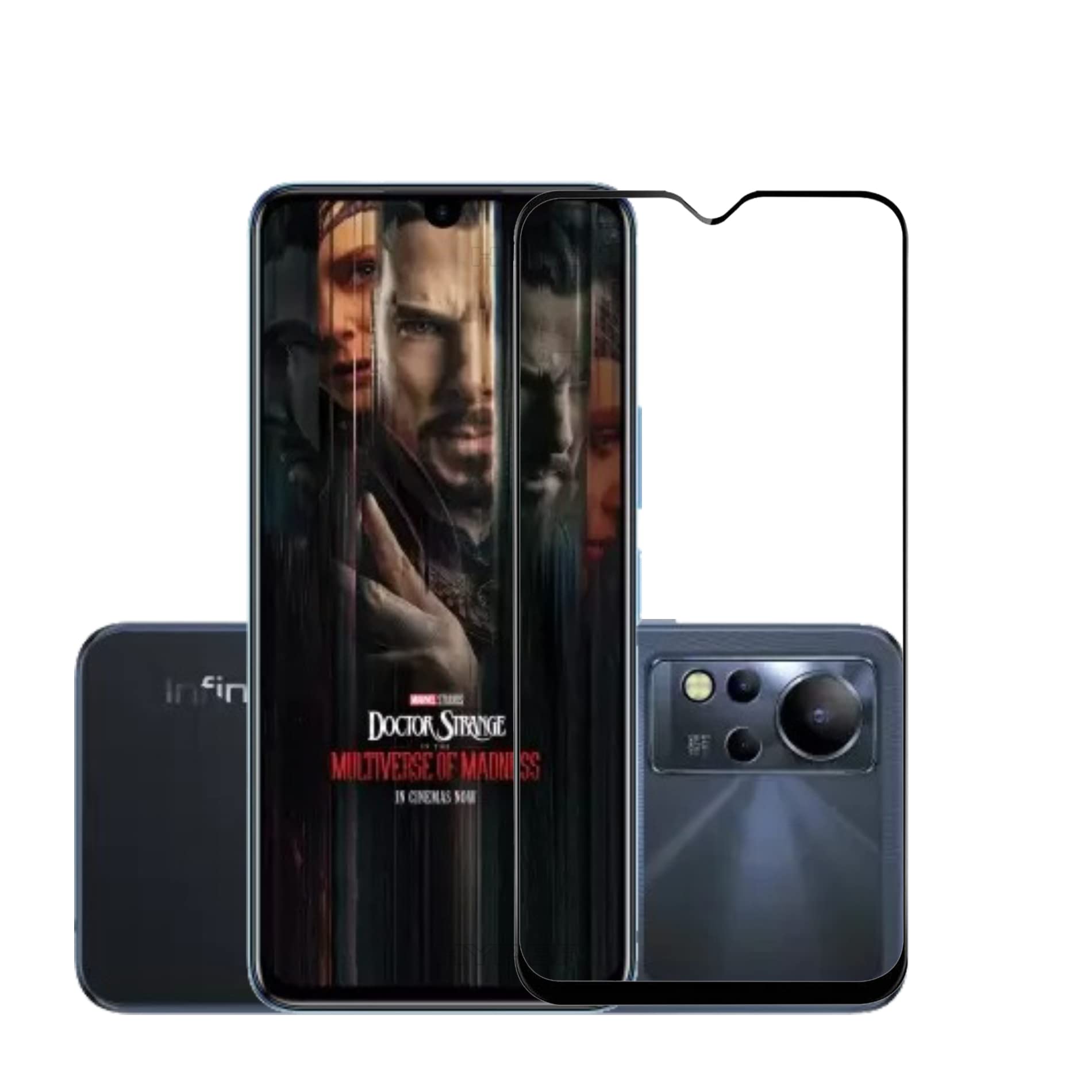 Compatible with Infinix Note 12 Edge to Edge Tempered glass guard (BLACK) (Pack of 1)