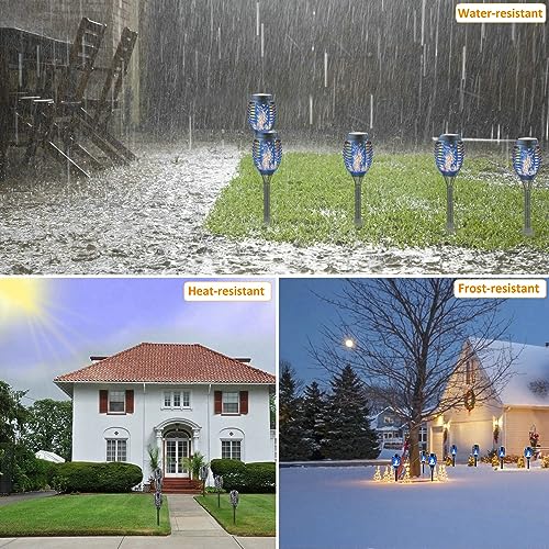 Solar Lights Outdoor Garden, 8 Pack Solar Flame Lights LED Warm Flickering Flames Waterproof Solar Torch Lights Garden Ornaments Landscape Lighting Auto On/Off for Pathway Yard Patio Decoration (Warm) - Image 4
