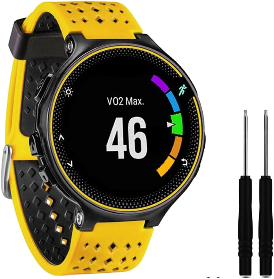 Cyeeson Garmin Forerunner 220/230/235/630/620/735XT Watchband, Replacement Soft Silicone Wrist Strap Watch Band for Garmin Forerunner 220/230/235/630/620/735XT GPS Running Watch