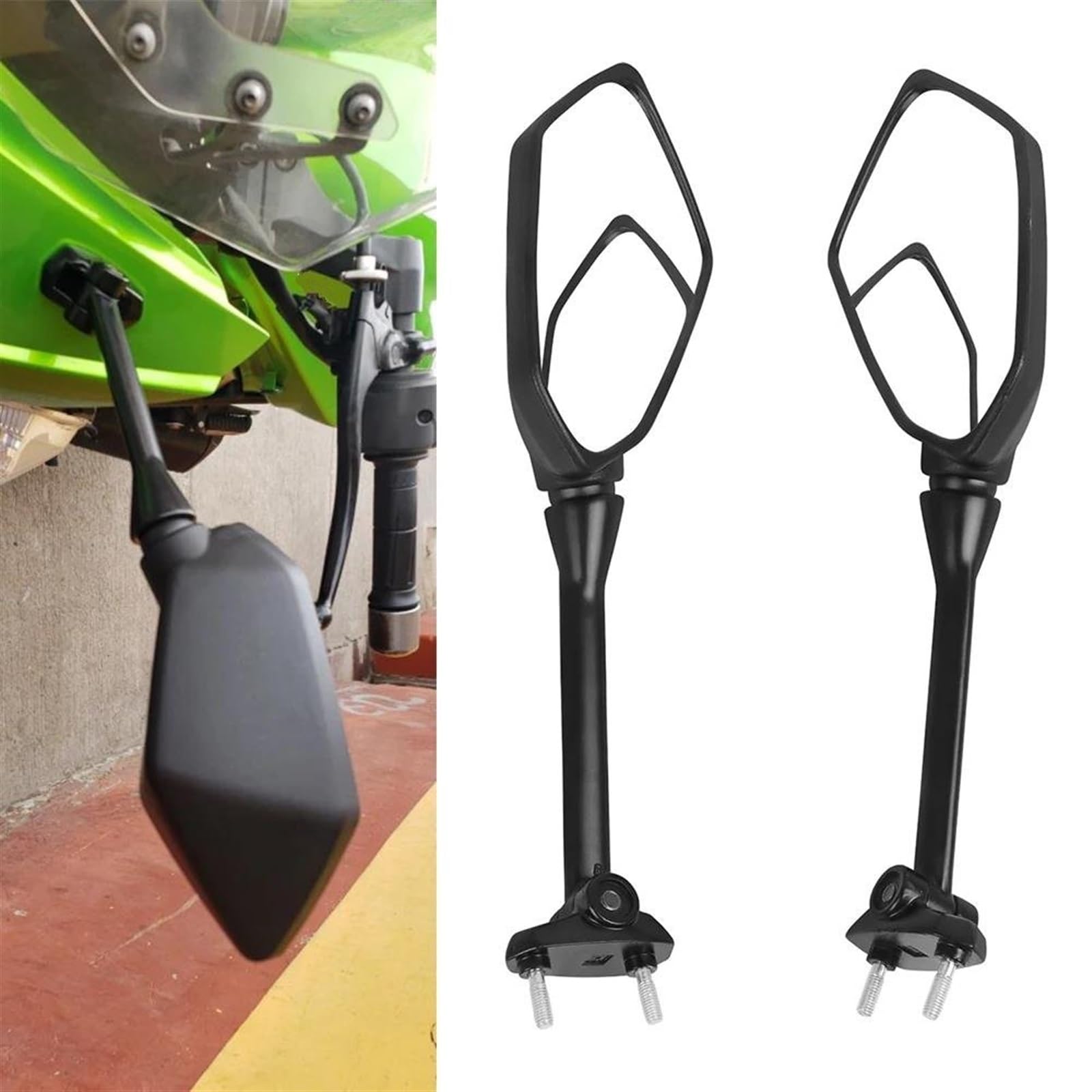 Rétroviseurs latéraux Rétroviseurs De Moto 1 Paire De Rétroviseurs Convexes Noirs Rétroviseurs Latéraux pour Kawasaki pour Ninja 1000 Z1000SX 2011-2019 Rotatif