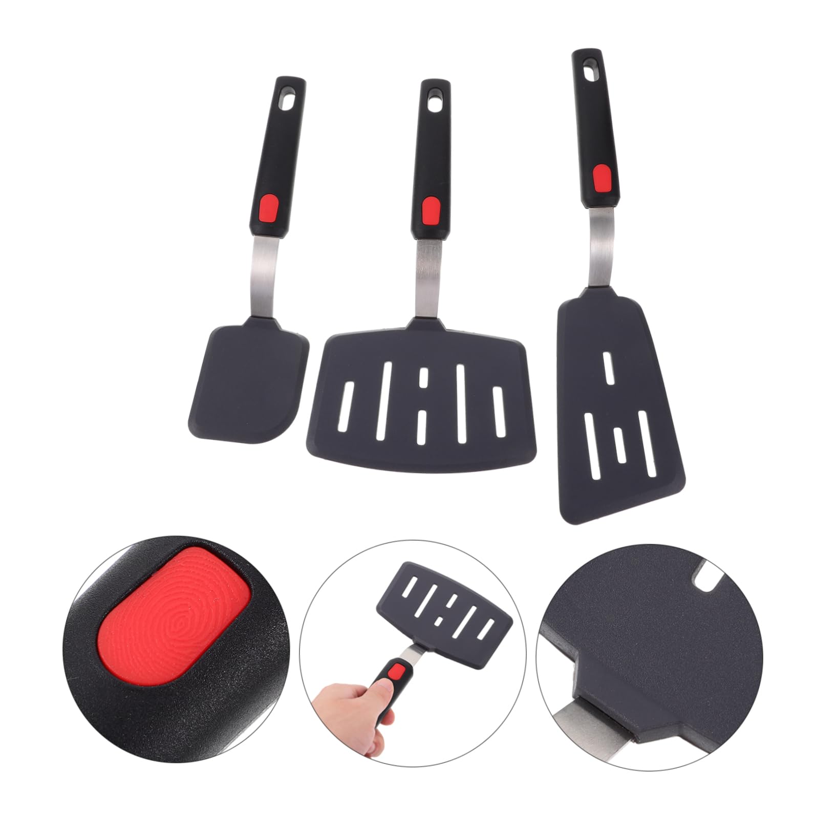 Yardwe 3 Set Spatole Silicone Riutilizzabili Per Cucinare Utensili Multifunzionali Per Wok Antiaderenti E Facili Da Per Pancake E Frittate 3 Pezzi * 3