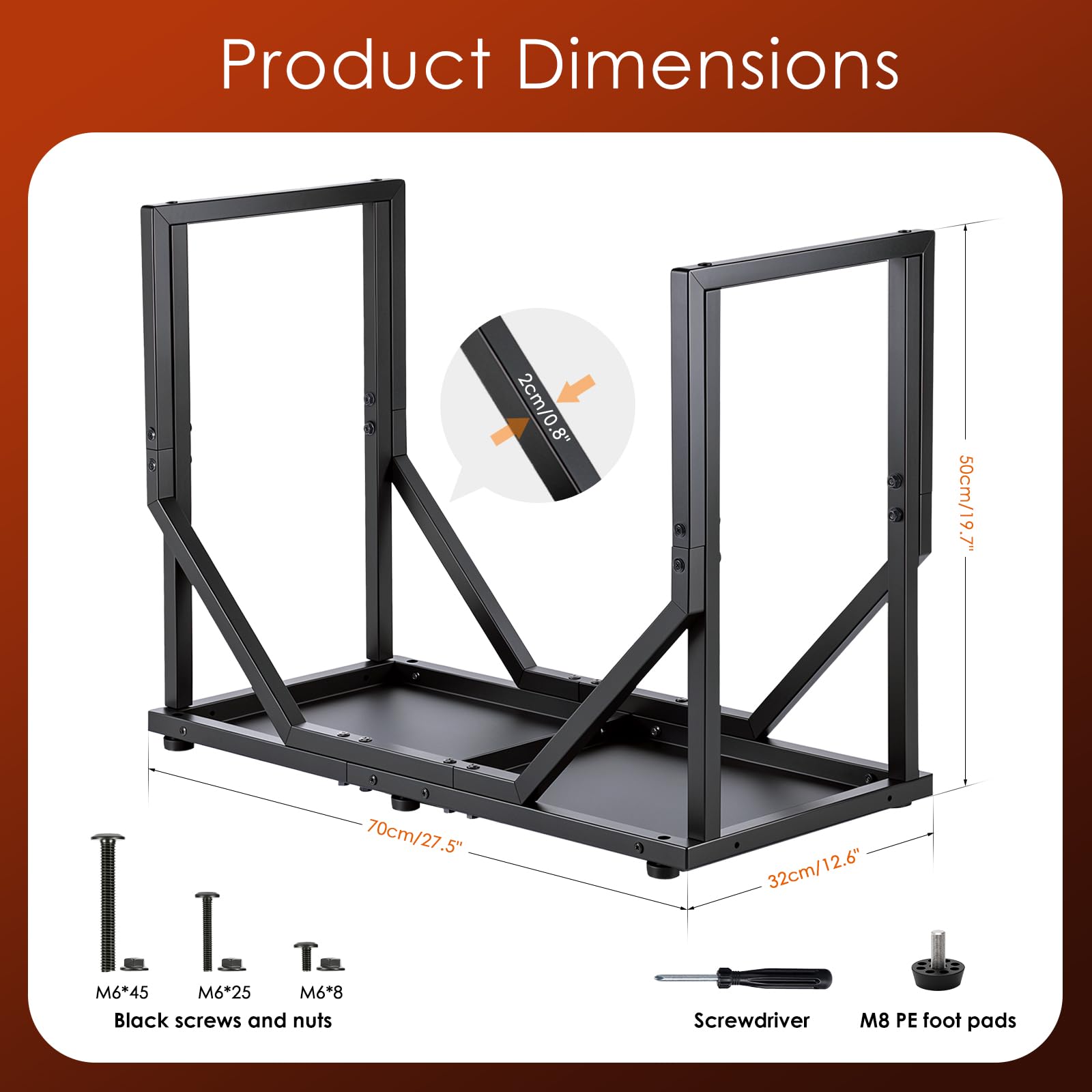 Leñero metálico, capacidad de carga de 110 kg, medidas 52×40×32 cm, soporte para leña versátil para interior y exterior, ideal para chimenea, jardín y terraza, práctico para almacenar leña
