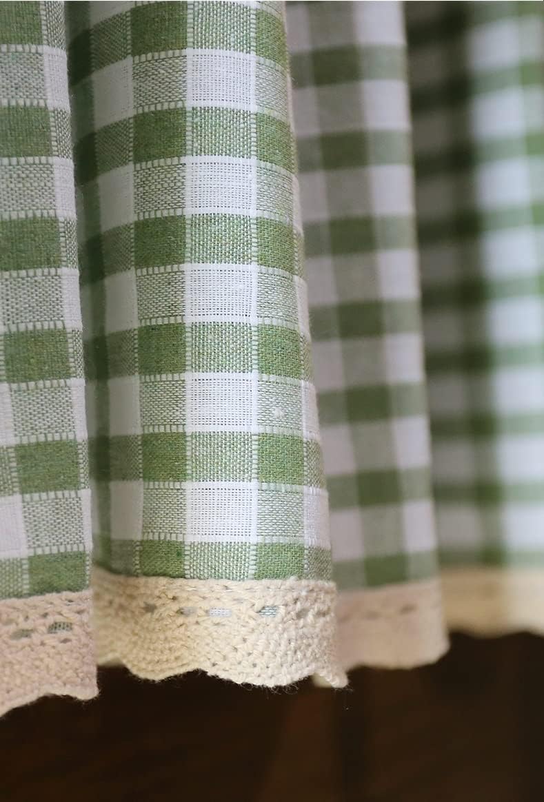 Valance Curtains with Bow Tie Kitchen Valance for Windows for Living Room Farmhouse Window Double Layer Valances Overlay Valance 135(W) x90cm(H) 53.15(W) X35.43INCH(H)