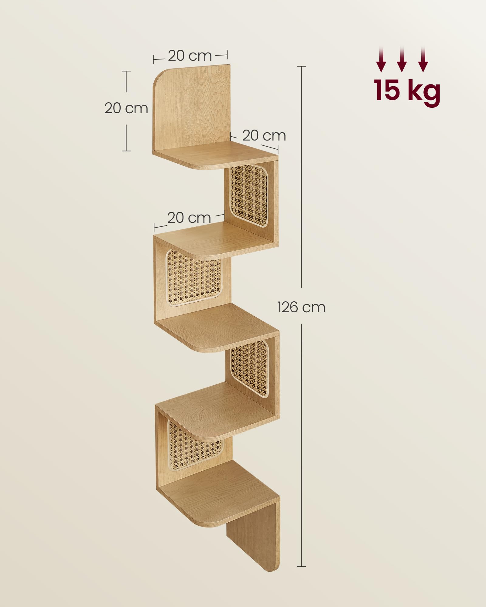 Wandplank met 5 niveaus - wandplank | VASAGLE van SONGMICS