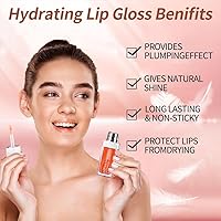 Vista 2 de GECOMO Aceite hidratante que brilla para labios, aceite hidratante que brilla los labios, aceite nutritivo brillante y transparente, aceite de 004-#
