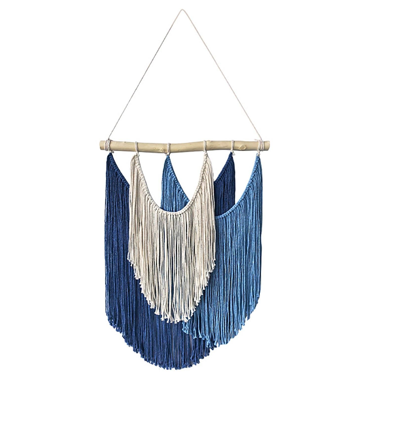 TaLcuS Handmade Woven Tapestry with Tassels – Macrame Wall Art, Boho Chic Home Decor for Bedroom, Living Room, Apartment, Dorm(A2)