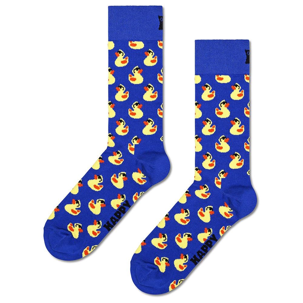 Happy Socks Calzini Unisex Con Motivo Gomma Anatra – Blu Navy, Cotone Morbido - 3