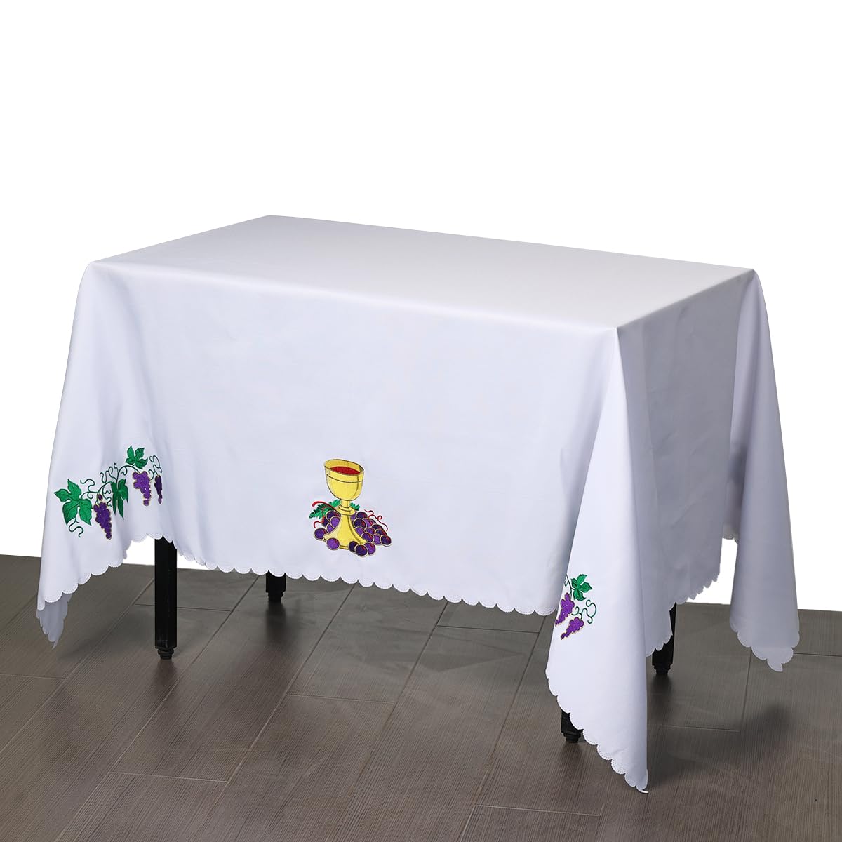 BLESSUME Nappe rectangulaire pour autel d'église, communion, taille unique, 198 x 140 cm (blanc 2)