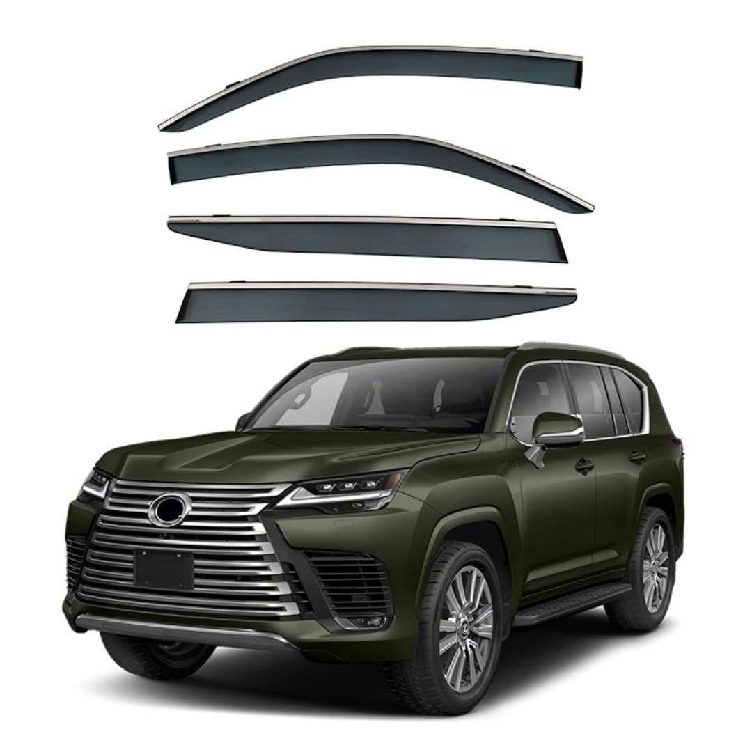 FENGJP Car Window Wind Deflectors for Lexus LX500d LX600 MK4-J310 2022 2023 2024, Window Wind Deflector Visor Rain Smoke Guards Automotive Accessories