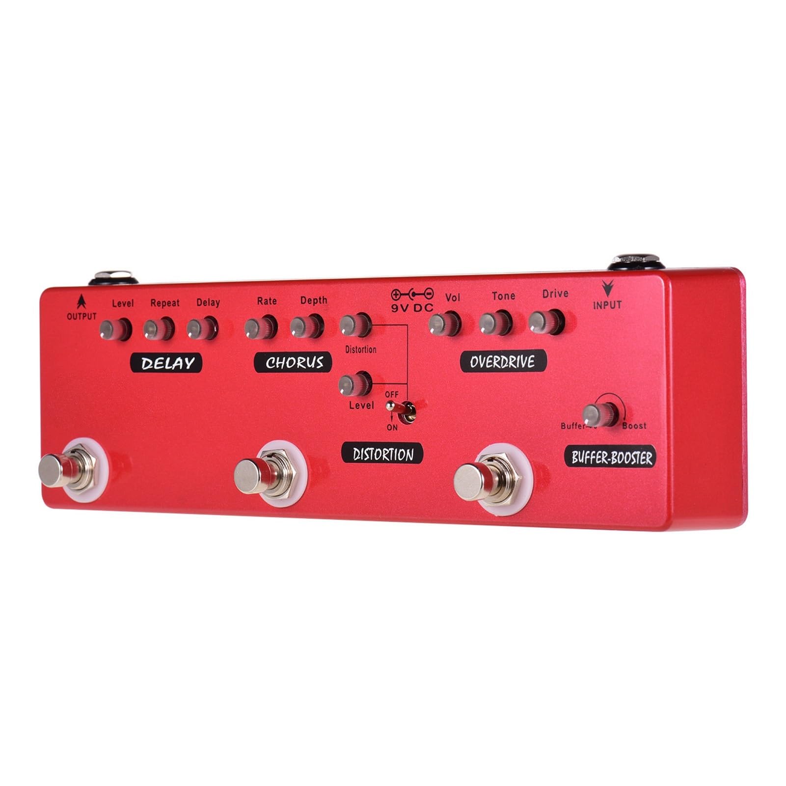 modulacyjny pedał gitarowy 6-w-1 Multi-efekt Gitarowy Pedal Delay I Chorus And Distortion Overdrive Booster Bufor Pełen Z True Bypass