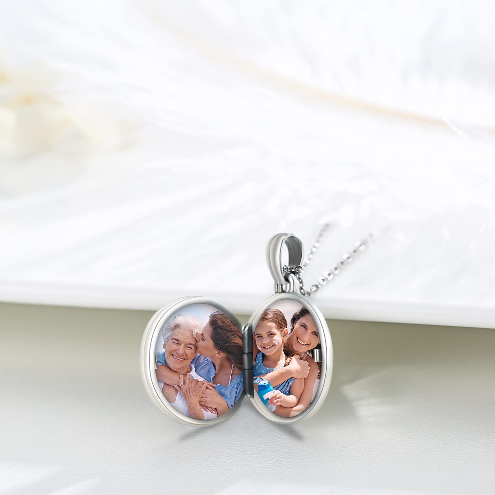 OHAYOO Panda Medaillon Zum öffnen Für Bilder Kinder 925 Sterling Silber Panda Amulette Zum öffnen Tier Schmuck Panda Geschenke Für Mädchen Kinder