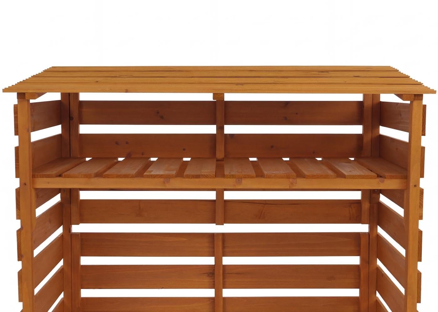Mendler Brennholzlager HWC-Q16 121x122x61cm Holz - Natur | Kamin-/Feuerholzregal, Holzlager, Holzunterstand, Ablage, Tanne, FSC®