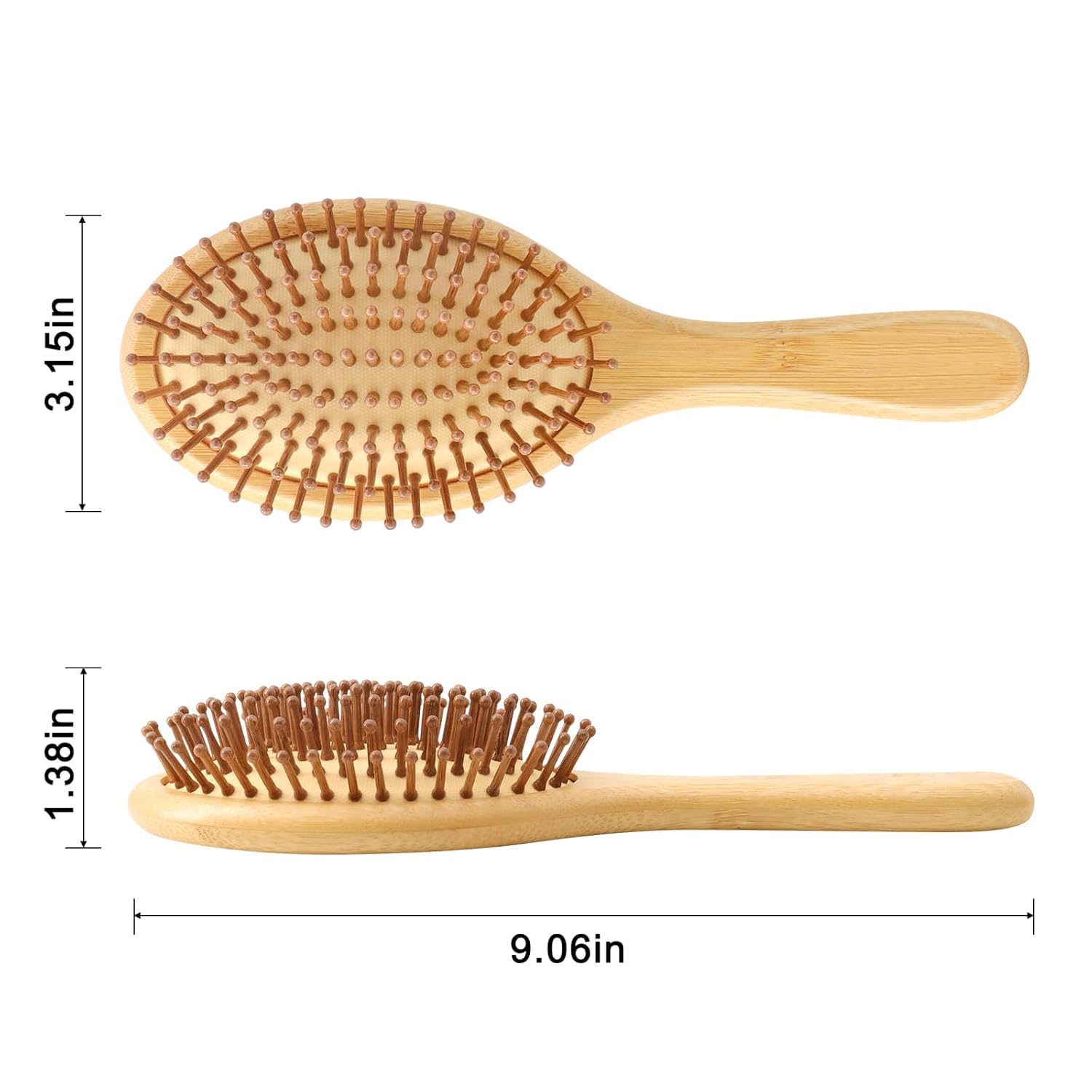 VIZARO Wooden Hair Brush for Women Hair Growth, Bamboo Bristles Oval Comb