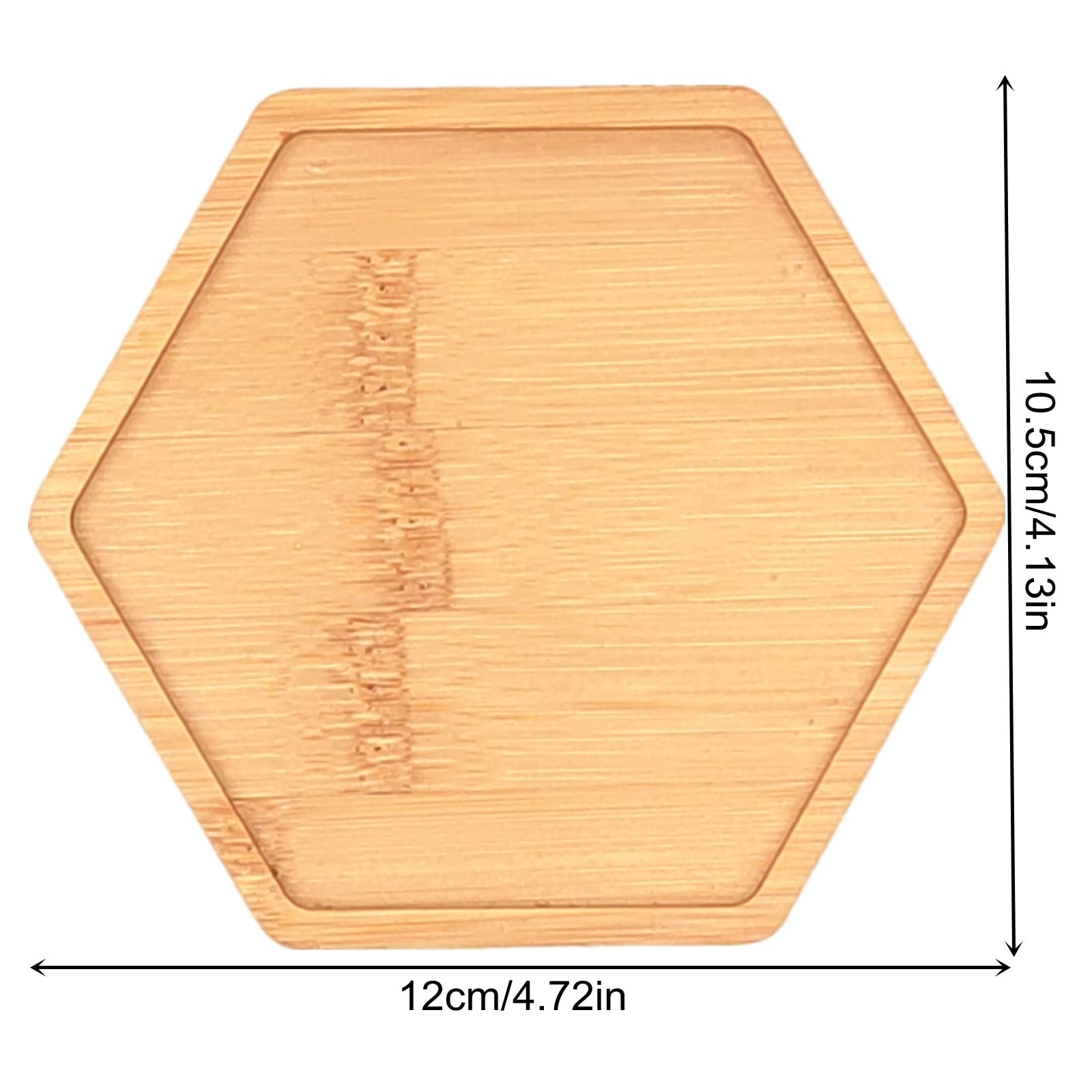 Bambú Posavasos Hexagonales Mosaico, Bandejas Vacías para Manualidades, 4 Unidades