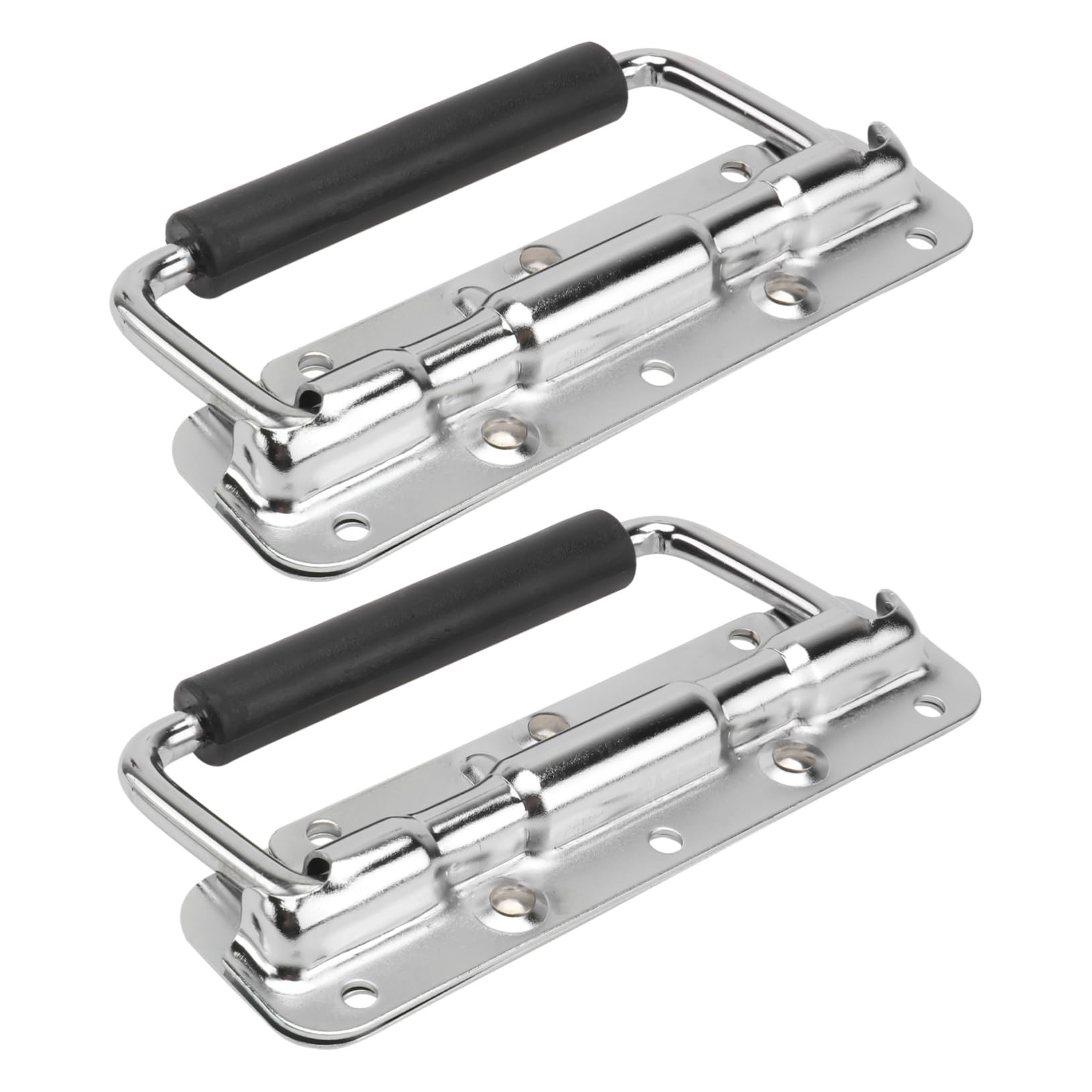 Holibanna 2Pcs Chrome Flight Case Handle Durable Folding Knobs for Tool Cases Heavy Duty Grip Design for Secure Transport and Storage