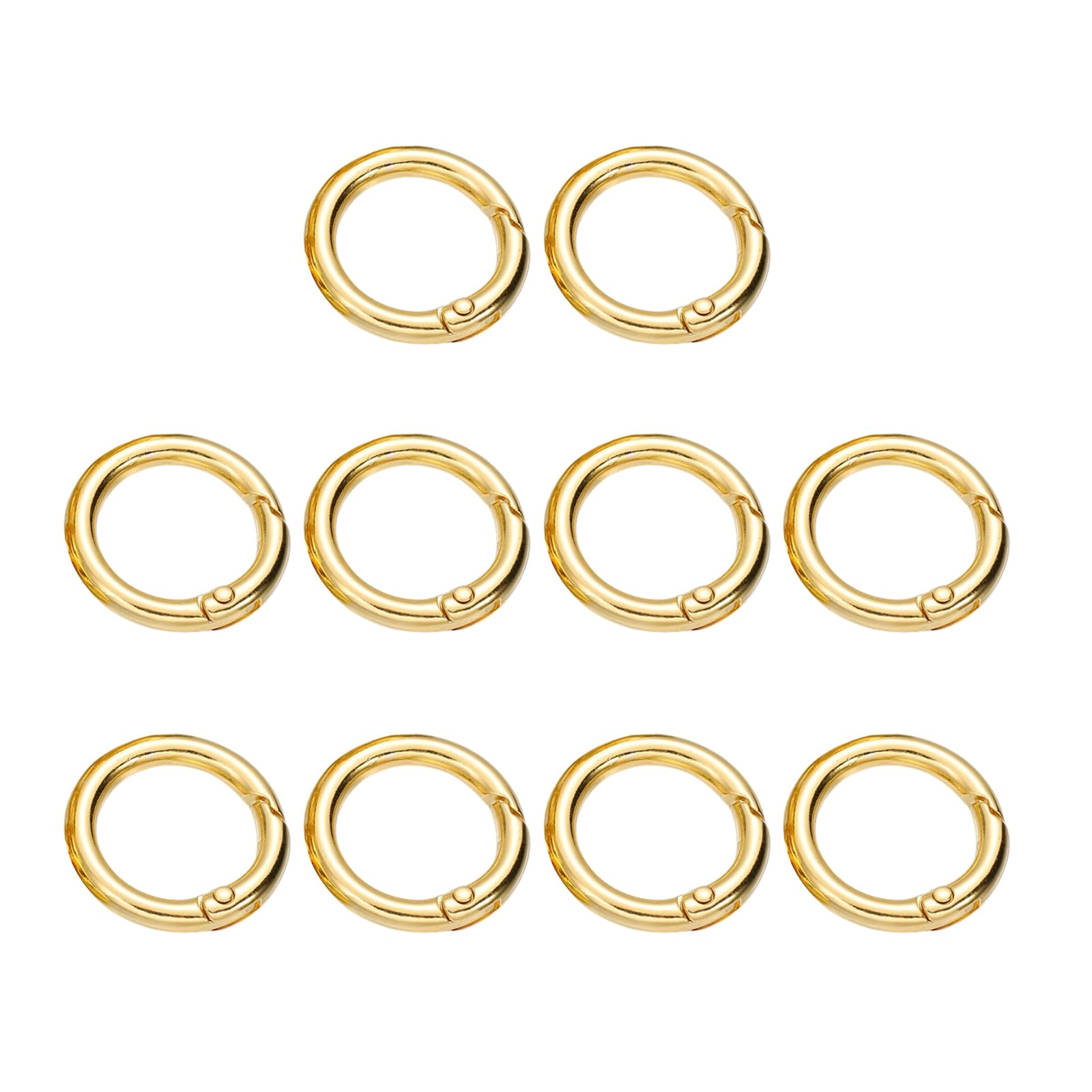 MICFENY 10pcs Elegant Gold Rings Clips Spring O Rings Keychain Rings Attachments for Keys Sturdy Kirsite Carabiner Clips