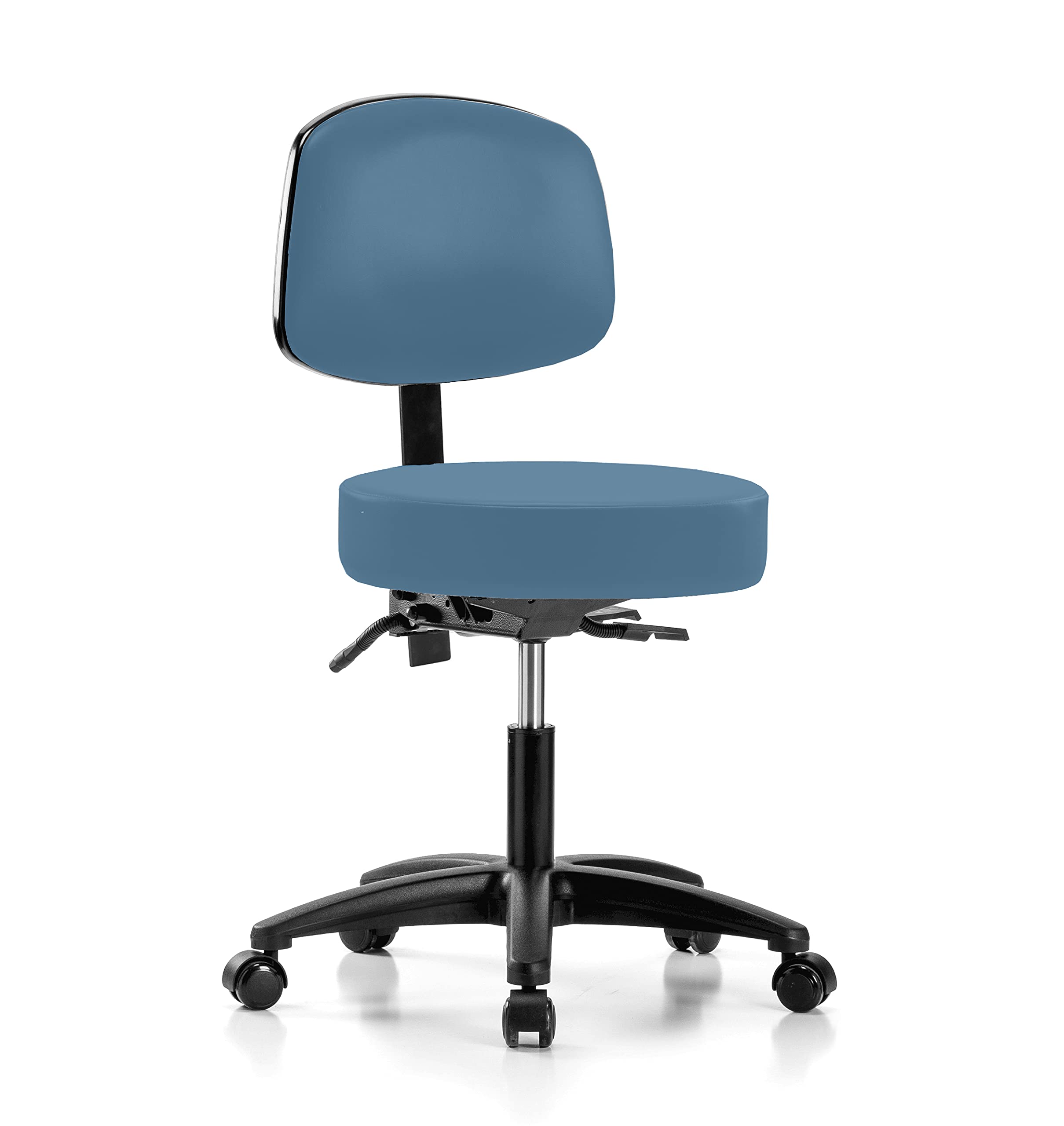 Perch Exam Stool, Casters, 18-23", Colonial Blue