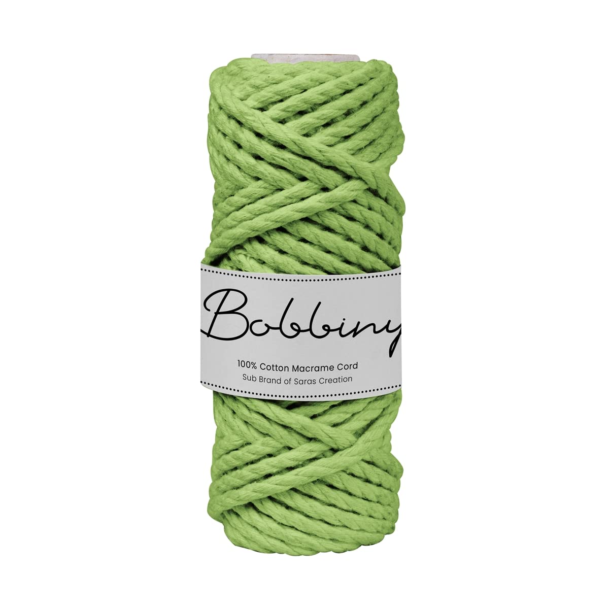 BOBBINY 3 Ply Twisted Macrame Cotton Cord Dori (Roll Packaging) Thread For Macrame DIY And Other Projects | Parrot Green | 4Mm, 10 Meter, 1 Count