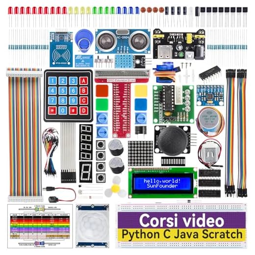 SUNFOUNDER Kit di Avvio Raspberry Pi per Raspberry Pi 4B 3 B+ con 300 Componenti, 65 Progetti, 4 Linguaggi di Programmazione e Tutorial Online di 537 Pagine