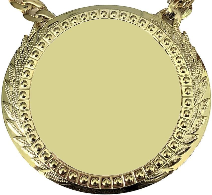 Express Medals Blank DIY Champ Chain Trophy Award with a Center Plaque Plate Measuring 6 by 5.25 Inches and Includes a 34 Inch Chain with Black Velvet Presentation Bag.
