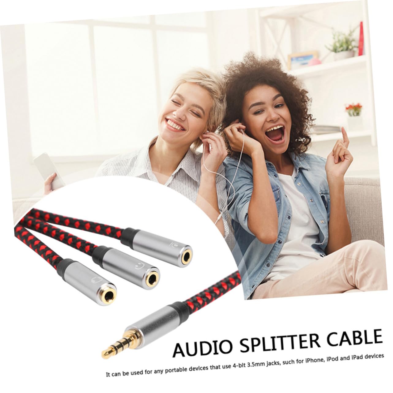 HOMSFOU 3pezzi Cavo Audio Splitter y Da Vie Con Adattatore Trrs Converte Jack Maschio Per Cuffie Stereo Per Smartphone e Laptop Design Compatto e Leggero