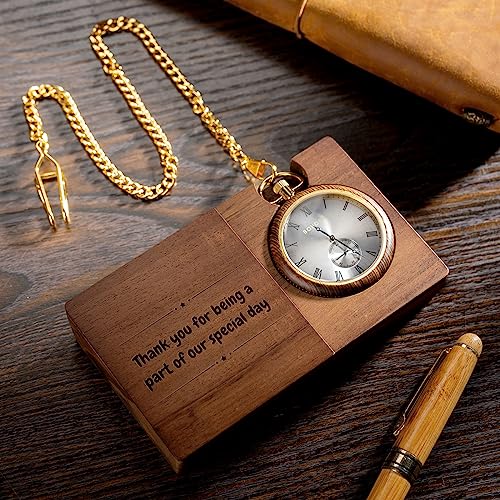 Image of 2win Personalized Engraved Pocket Watches for Men Dad Son Custom Watches Exquisite Pocket Watch Gifts for Anniversary Christmas Fathers Day Birthday