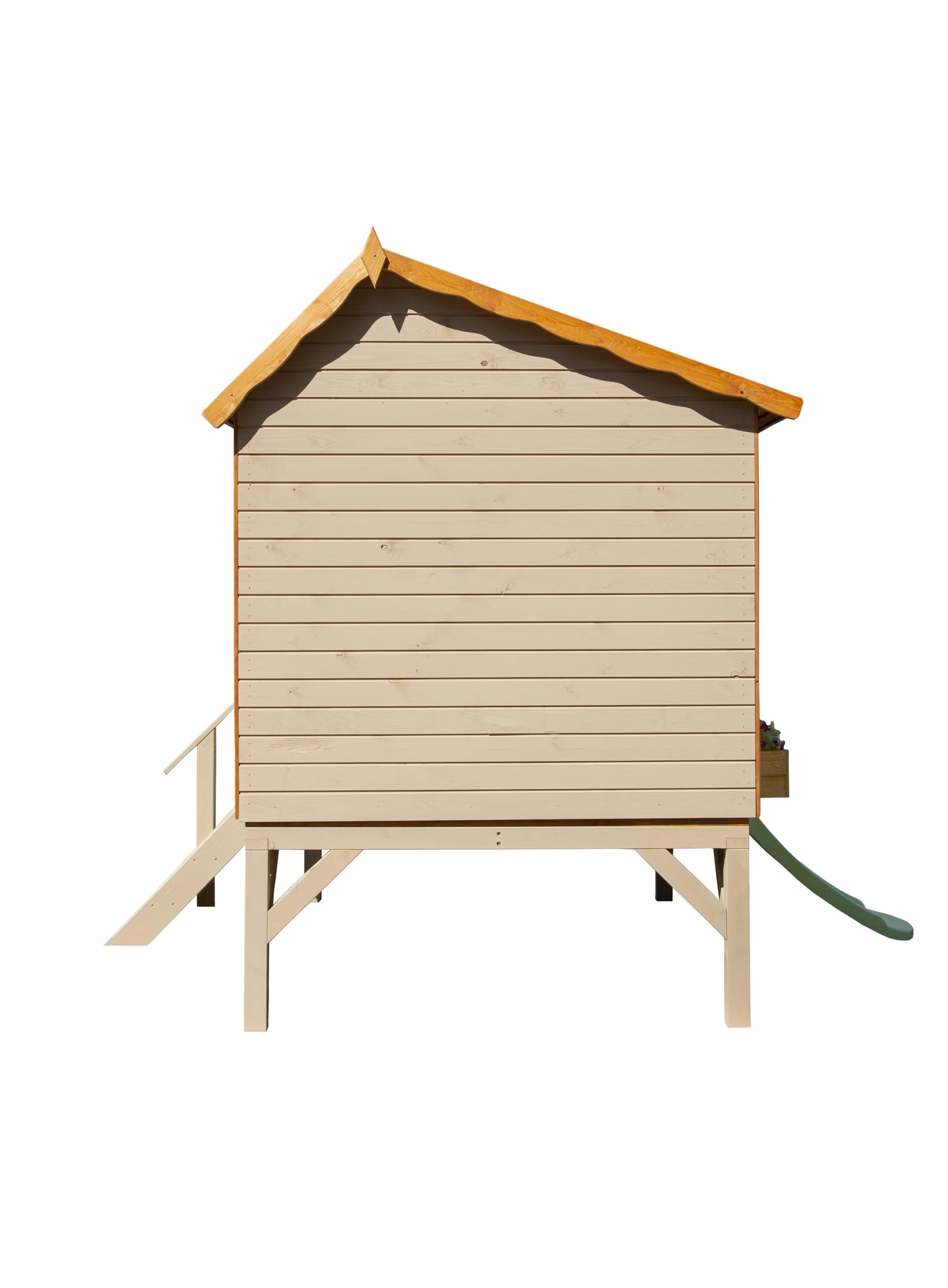 Casita Infantil de Madera Exterior con Tobogán Super OLI | Colores Personalizables | 150 x 192 x A230 cm | Casas Green House