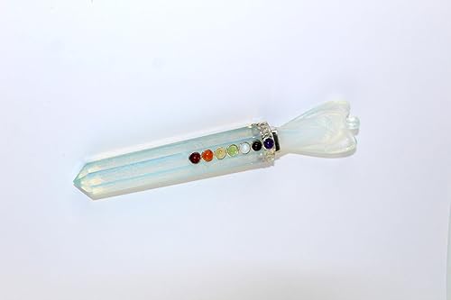 Jet Opalite Angel Chakra Varita Stick Aprox. 5-5.5 pulgadas Energizado Cargado Limpiado Programado Puro Genuino Stick Free Booklet Jet International