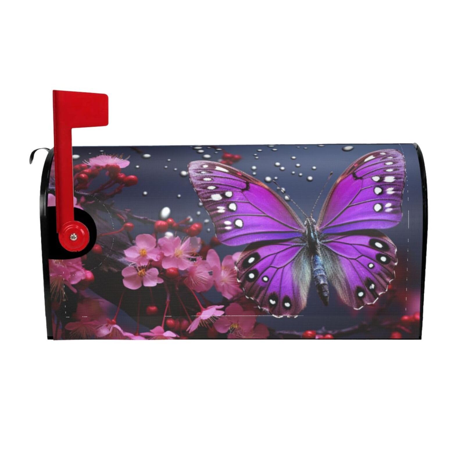 Décoration de boîte aux lettres magnétique avec motif papillon violet extérieur maison