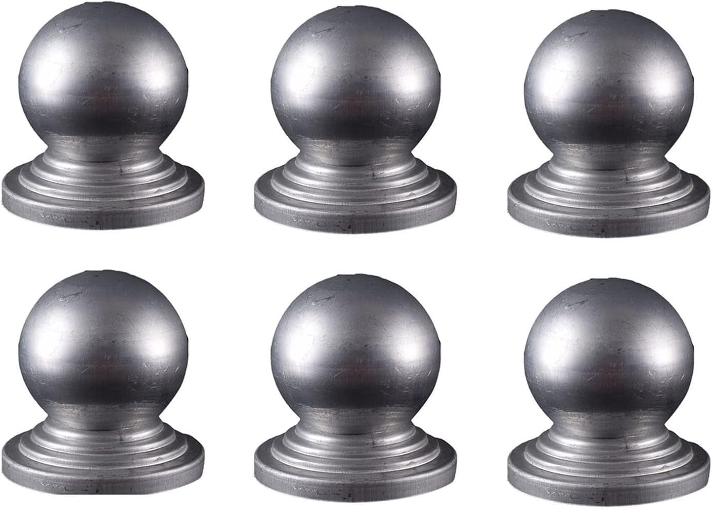 Suwooph One Color 6Pcs Galvanised Steel Fence Post Cap, Garden Deck Fence Finials For Posts(76Mm)