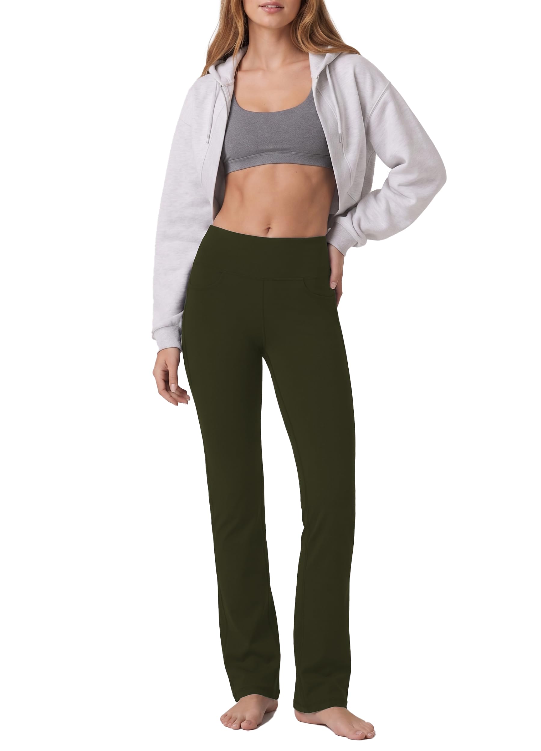 SAFORT Damen Yogahosen Gerade Geschnittene Für Yoga Jogginghose, 4 Hosentaschen Freizeithose, 160cm -182 cm
